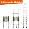 EXCELO 14.5FT Telescoping Ladder Aluminum Folding Telescopic Extension Ladder Portable
