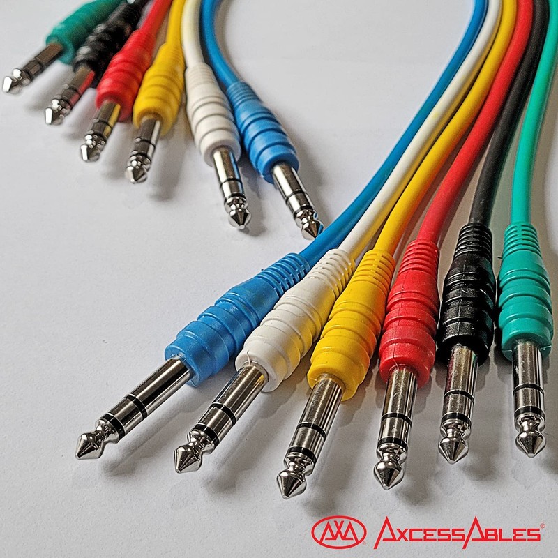AxcessAbles 1/4 (6.35mm) TRS to 1/4 (6.35mm) TRS Multi-Color Balanced
