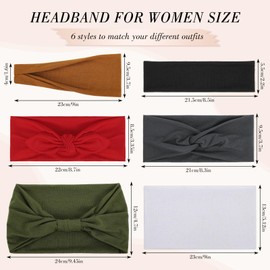 Headbands for Women, 6 Pack Wide Headband Non Slip for Women's Hair Multi Styles Hair Bands for Daily Workout Yoga Running