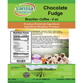 Chocolate Fudge Brazilian Coffee (Gourmet, Naturally Flavored, Whole Coffee Beans) (4 oz, ZIN: 549442)