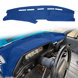 puxhig Dashboard Cover Custom Fit for Ford F150 F250 F350 Bronco Pickup Truck 1987 1988 1989 1990 1991 Dash Cover Mat Pad Carpet (Navy Blue)