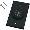 Midlite Products Single Gang Wireport Cable Pass Through Wall Plate with Grommet - Black - 1GBK-GR1