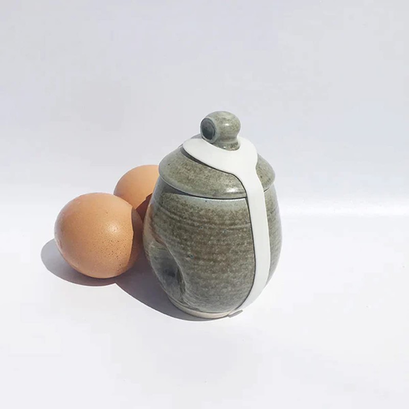 AggCoddler - Scandinavian Porcelain Egg Coddler with Simple Lid -