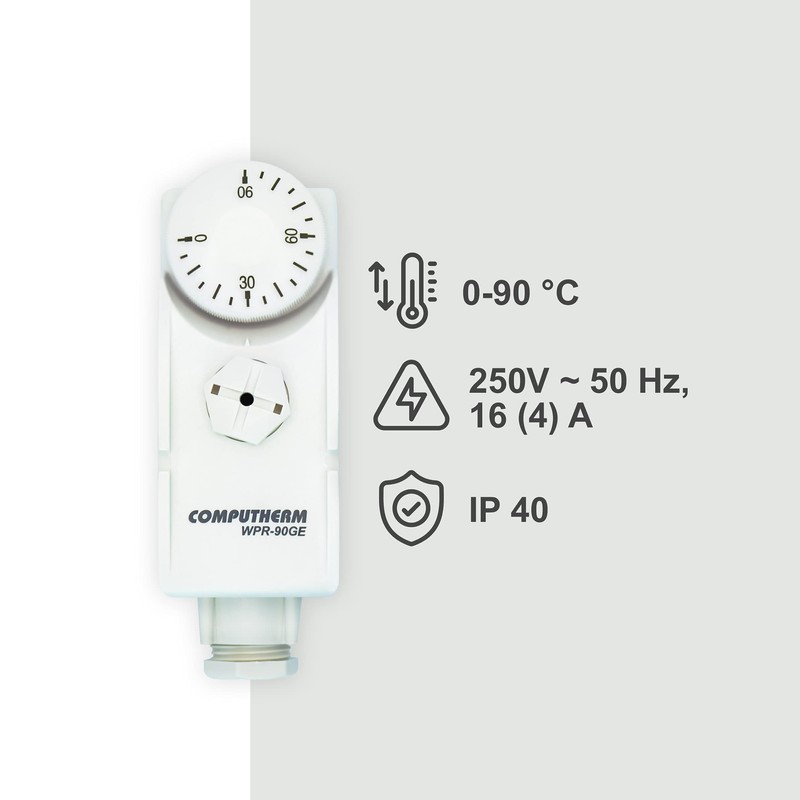 COMPUTHERM WPR-90GE Immersion Thermostat with Immersion Sleeve, Thermostat Controller for