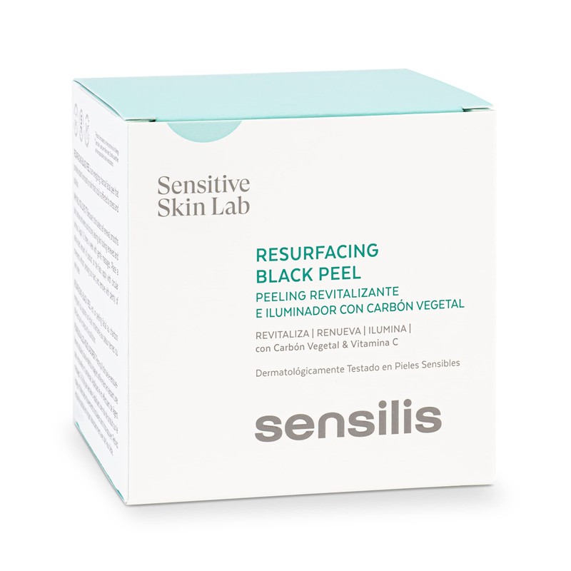 Sensilis - Resurfacing Black Peel Scrub, Physical Exfoliation, Removes Dead