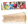 BESPORTBLE 100pcs Bamboo Flag Sticks Handheld Flag Poles Multi-use Flagpoles
