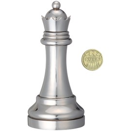 EUREKA 473685 Queen Cast Chess Game, Silver