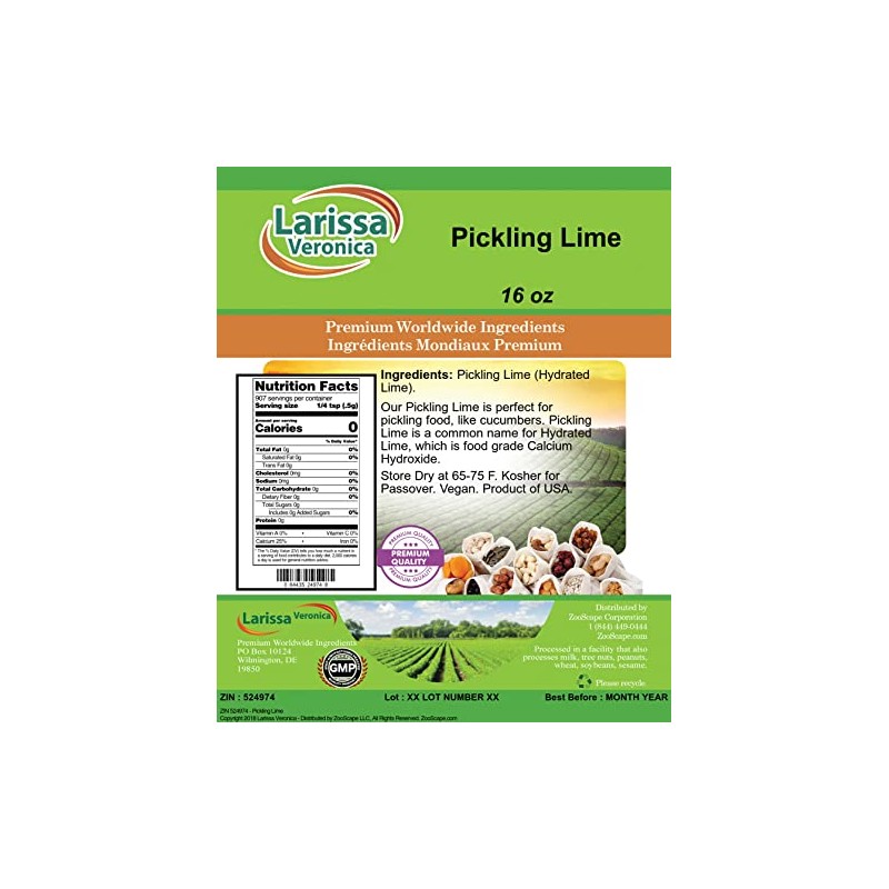Pickling Lime (16 oz, ZIN: 524974) - 2 Pack