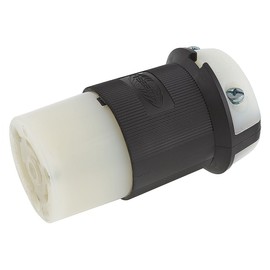 Hubbell Wiring Device-Kellems HBL2613 Connector Body; 30 A; 125 VAC; L5-30R (NEMA); Black/White; 0.360 to 0.930 in.