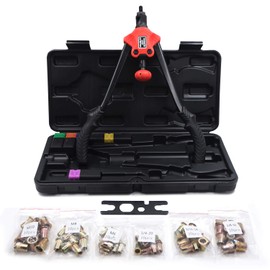 XKMT- Knob Type Riveting Nut Gun 360mm 14" 60pcs Rivet Nut Gun Kit Rivnut Setting Tools Setter Tool Hand Blind Riveter