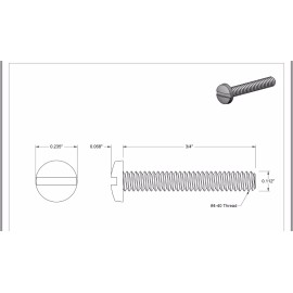 Accurate 4-40 X 3/4 Slot Binder Cheese Head Machine Screws Nickel Plated (200)