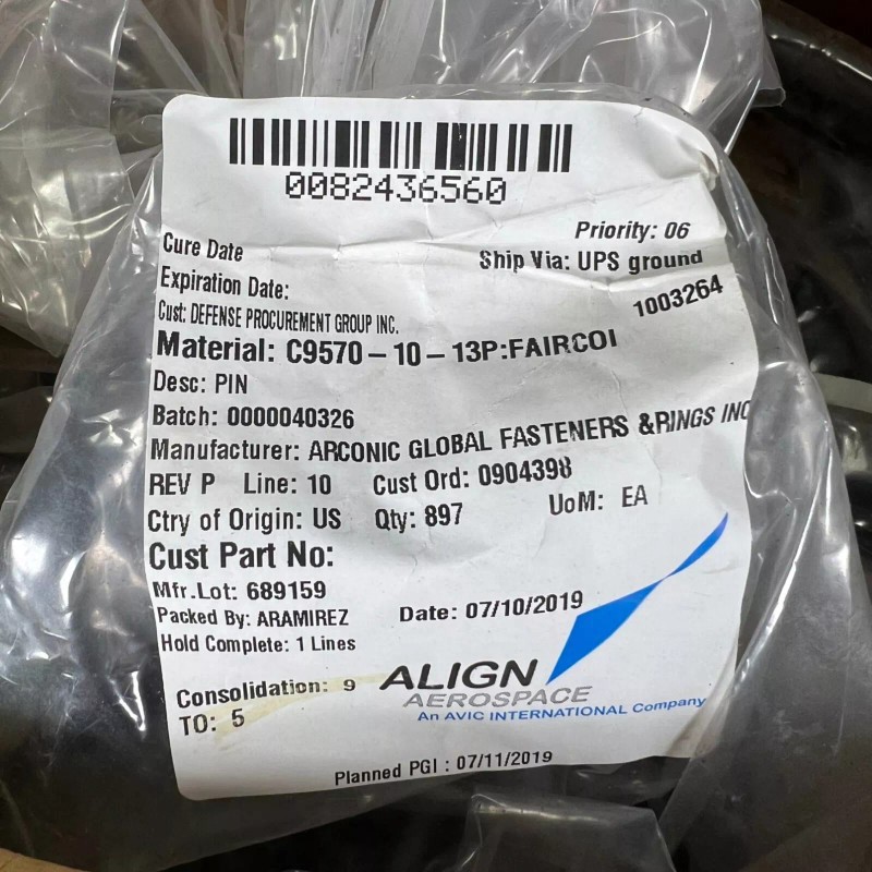 Align Aerospace Pin Rivet Threaded C9570-10-13P HLT915-10 Align Aerospace Aircraft