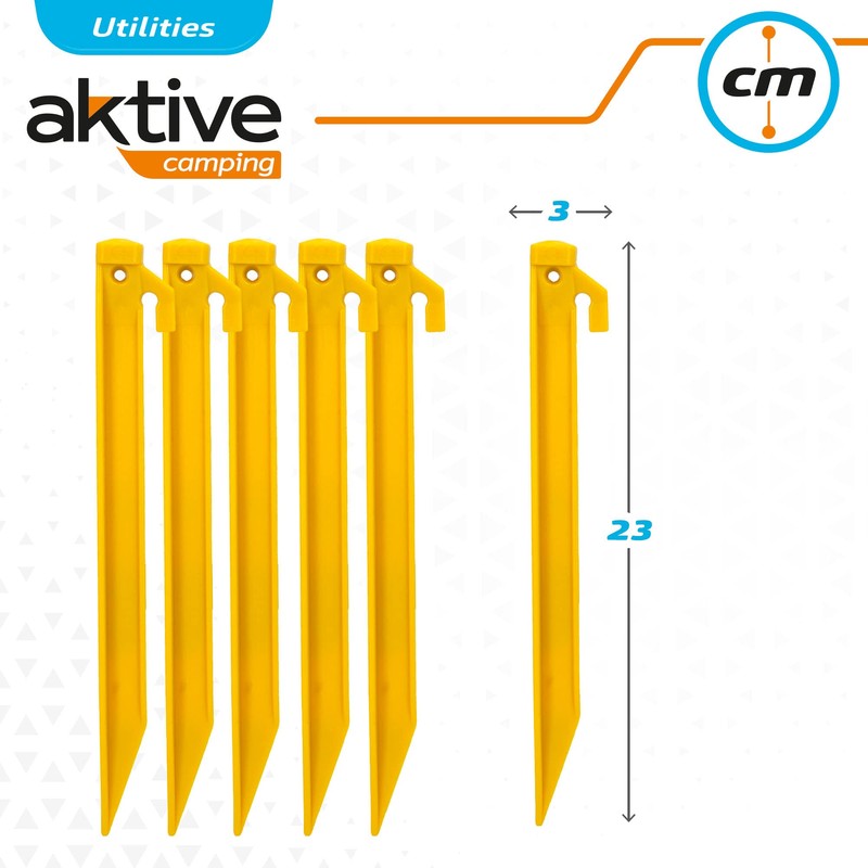 Aktive 52998 - Pack of 6 Plastic Tent Pegs |