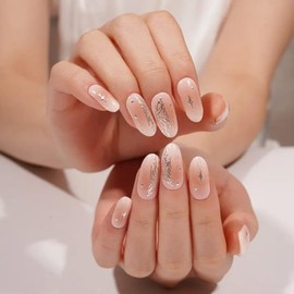 NKA Semi-Cured Gel Nail Strips Kit, 20 Strips in 10 Sizes – Quick & Easy Application – Cures in 60 Seconds – Includes Mini File, Cuticle Stick & Prep Pads – Long-Lasting, BUTTERFLY KISS