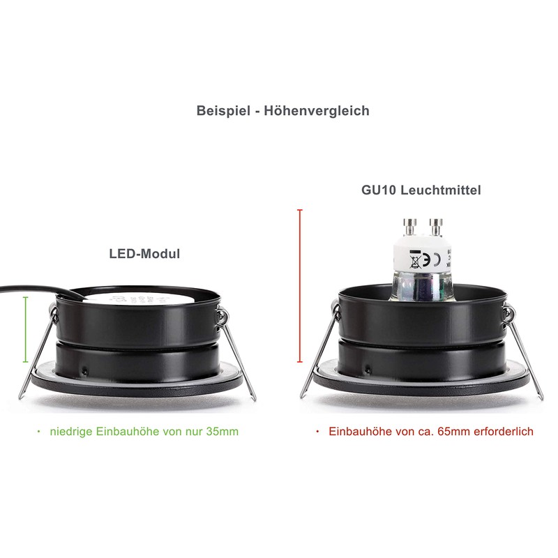lambado® LED Spotlights Flat for Bathroom IP65 in Black -