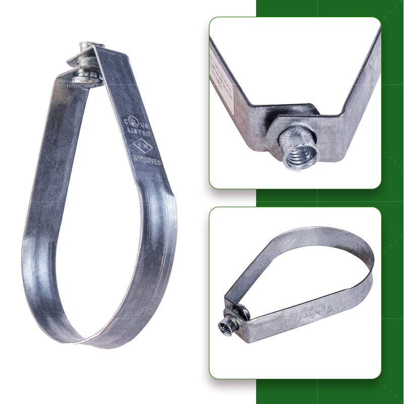 HIGHCRAFT ITSO-HQ114-10 Swivel Loop Pipe Hanger, Pre-Galvanized Steel, 1-1/4 in,