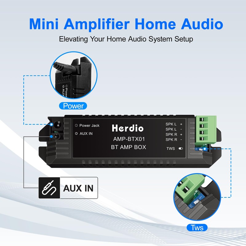 Herdio 8 Inch Bluetooth Ceiling Speakers Max Power 400 Watts