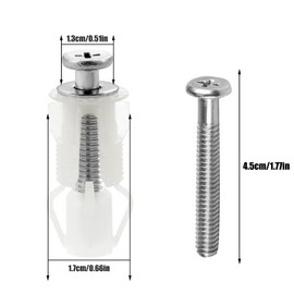 DOETYD 4 PCS Toilet Seat Fittings Expanding Nylon Top Screws Nuts Toilet Seat Hinges for Fixing Toilet Seat WC