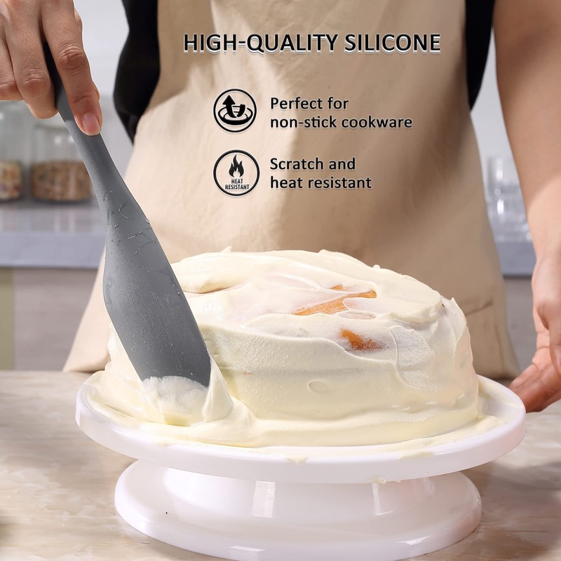 Tongjude Silicone Spurtle Set, Silicone Spatula Set, Heat Resistant Cooking