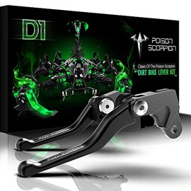 POISON SCORPION Aluminum Dirt Bike Off Road Pivot Front Brake Clutch Levers Set Compatible with KX250F KX450F 13-18| YZ125 YZ250 08-14| YZ250FX 07-08| YZ426F YZ450F 2008 Black