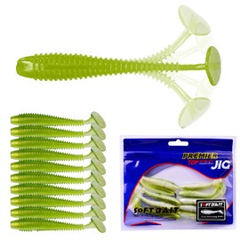 10 Pcs Paddle Tail Swimbaits Lures, 2 and 3 Inch Soft Plastic Fishing Lures Kit, Bass Fishing Lure Swim Baits for Fishing Trout, Crappie, Bass, Redfish, Freshwater, Saltwater, Light Green