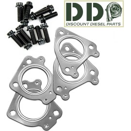 DDP UPGRADED Exhaust Up Pipes Gasket Set & Bolts for 6.6L Duramax Chevy GMC 01-16