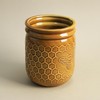 Bicuzat Retro Honeycomb and Bee Embossed Ceramic Kitchen Utensil Holder,