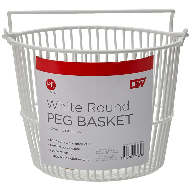 L.T. Williams 1019 Peg Round White Basket