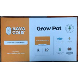 Kaya Premium Compressed 1-GALLON COCO COIR BRICK Potting Medium 5"x5" (Box of 40