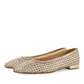 GIOSEPPO Women's Atherton Ballet Flat, Gold Silver