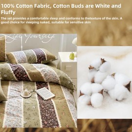 4pcs Duvet Cover Set- 100% Cotton Comfort Duvet Cover Set,a Duvet Cover,a Deep Pocket Fitted Sheet,2 Pillow Shams Home Bedding with Zipper Closure for All Season (Queen (U.S. Standard), vintage)