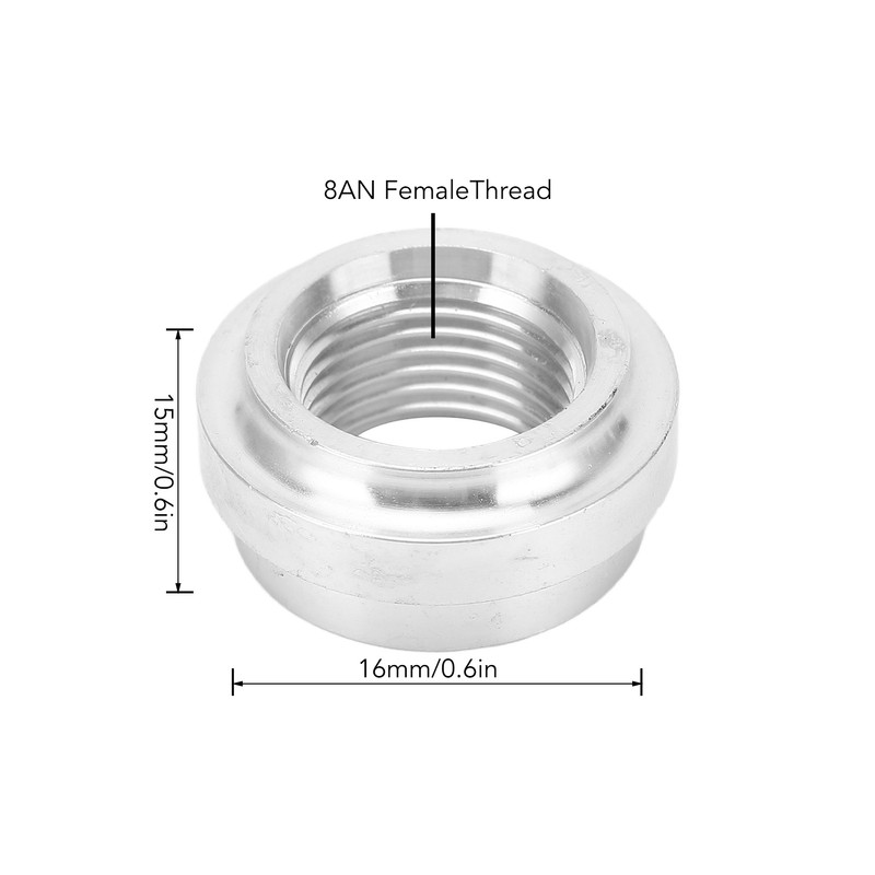 2Pcs FemaleThreaded Joint 8AN Car Liquid Flange Welding Aluminum Threaded