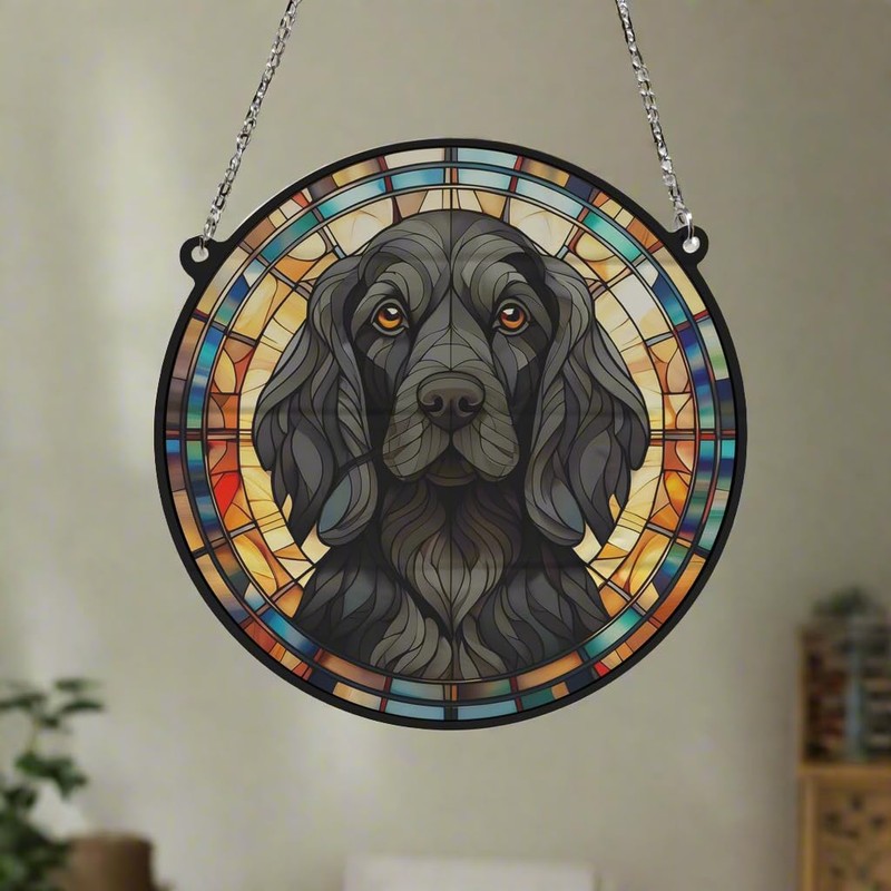 Image Industry Cocker Spaniel Black Stained Glass Effect Suncatcher -