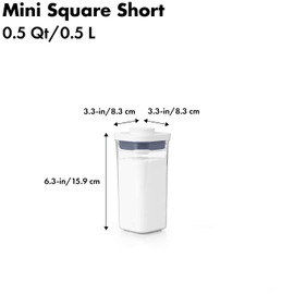 OXO Good Grips POP Container - Airtight Food Storage - 0.5 Qt Square (Set of 4) for Candy and More