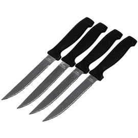 Chef Craft Select Steak Knife Set, 4.5 inch blade 8.25 inches in length 4 piece set, Black