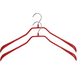 Mawa by Reston Lloyd BodyForm Series Non-Slip Space-Saving Clothes Hanger for Jackets, Suits and Coats, 16-1/2", Style 42/L, Red, Set of 2