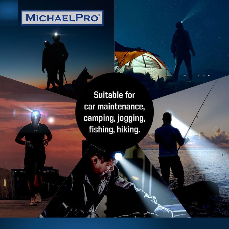 MichaelPro MP008001 Headlamp, Professional LED Headlamp, Ultra Bright Headlight, High