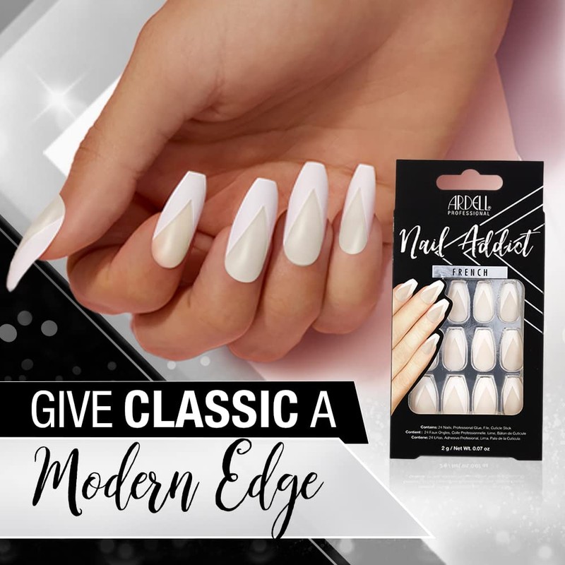 Ardell Nail Addict Artificial Nail Set, Modern French