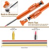 Hiboom 2 Pack Solid Carpenter Pencils with Pencil Cap and