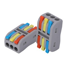 PENGLIN 10 Piece Compact Splice Connector, One-Touch Connector, Wire, Plug Connector, Connection Terminal Set with Lever, Stranded and Single Wire Connector, Bi-Directional Terminal Block, 3 in 3 Out