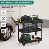 YITAHOME 3-Tier Tool Cart on Wheels, Rolling Metal Service Cart
