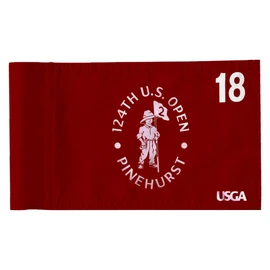 2024 US Open Pinehurst Golf Pin Flag Practic Putting Green Golf Flag For Backyard Garden Double-Sewn 600D Nylon Miniature Pin Flag Regulation Tube Flag(Red 20"x13")