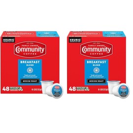 Community Coffee Breakfast Blend Medium Roast Single-Serve Keurig K-Cup Pods 48 Count (Pack of 2)