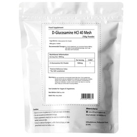 UKHealthHouse Glucosamine Hydrochloride Powder Joint and Cartillage Support Extra Strength 40 Mesh D-Glucosamine HCL Powder HCL Supplement (250g)