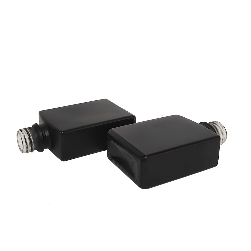 BEGIKET 12 Pack 1 oz Black Square Glass Dropper Bottle