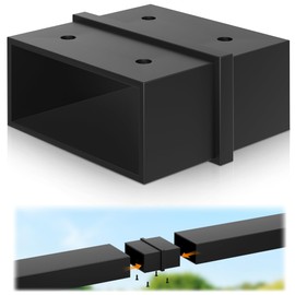 Gyykzz Stainless Steel Heavy-Duty Structural Pipe Fitting Handrail Connector Designed for Flush Joining of 2-3/8" x 1-3/16" Outside Dimension Square Tubing, Matte Black 2-Way Connection for 180°