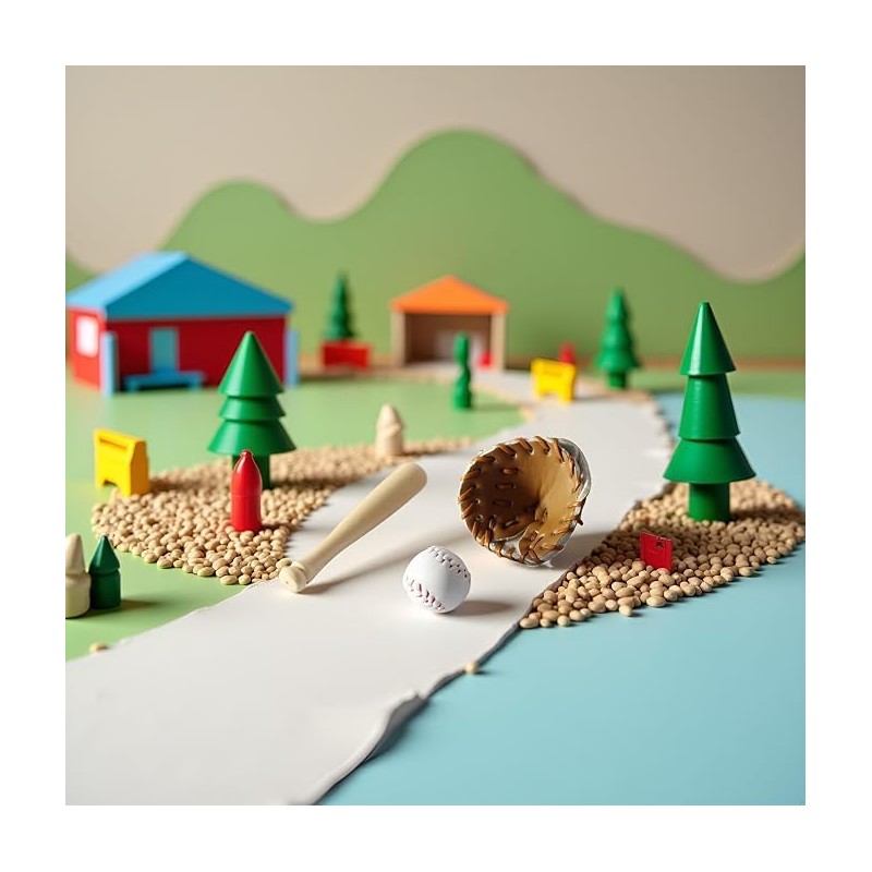 3Pcs/Set Khaki Dollhouse Baseball, 1/12 Scale Miniature Accessories, Wood Miniature