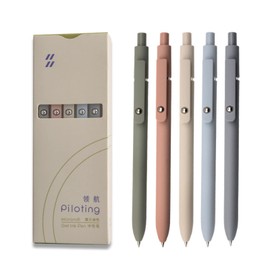 Gel Pens, 5 Pcs 0.5mm Japanese Black Ink Pens Fine Point Smooth Writing Pens, High-End Series Retractable Pens for Journaling Note Taking, Cute Office School Supplies Gifts for Women (5 Pcs Morandi)