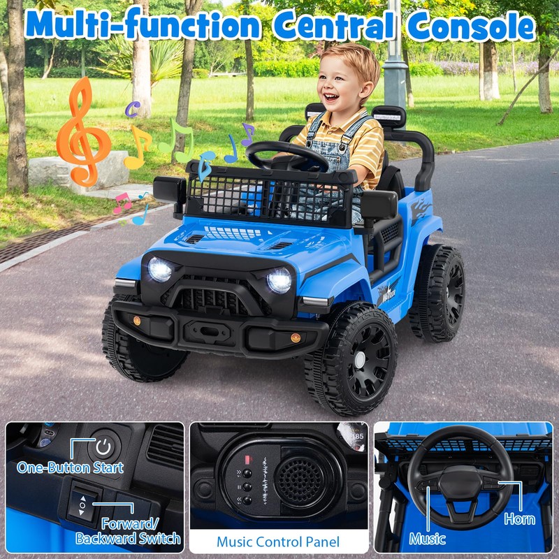 Costzon Kids Ride on Car Truck, 12V Electric Vehicle w/Foldable