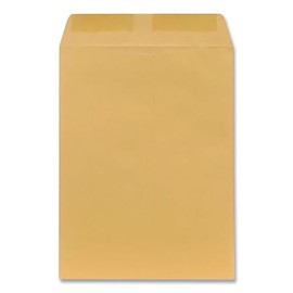 Universal UNV44102 9 in. x 12 in. 28 lbs. Bond Weight Kraft Square Flap Gummed Closure #10 1/2 Catalog Envelope - Brown Kraft (100/Box)